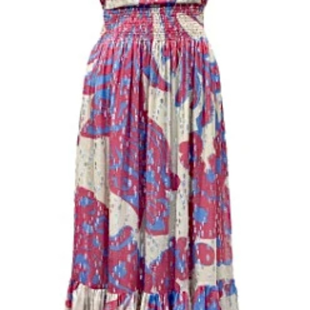 Just Be Pink and Purple Ruffled Midi Skirt for Resort Wear